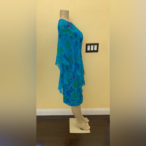 VTG Claralura Original Size 12 Batwing Knee Length Dress - Picture 3 of 10